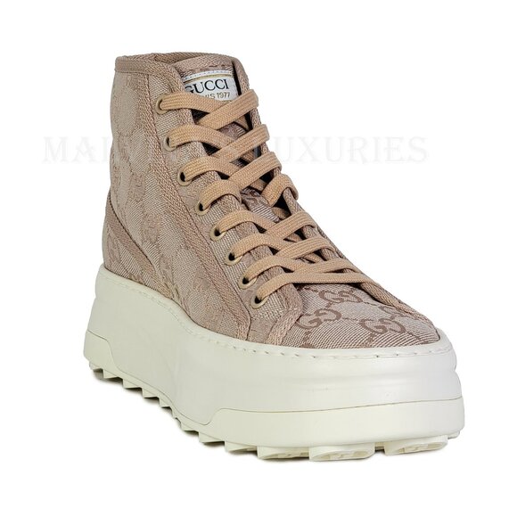 GUCCI SNEAKERS TENNIS 1977 GG SUPREME LOGO CANVAS SHOES  sz 39.5 9.5 US - Picture 8 of 14